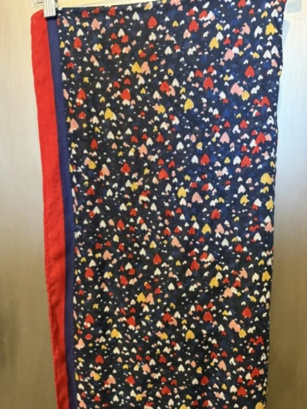 Retro Heart Print oblong Scarf